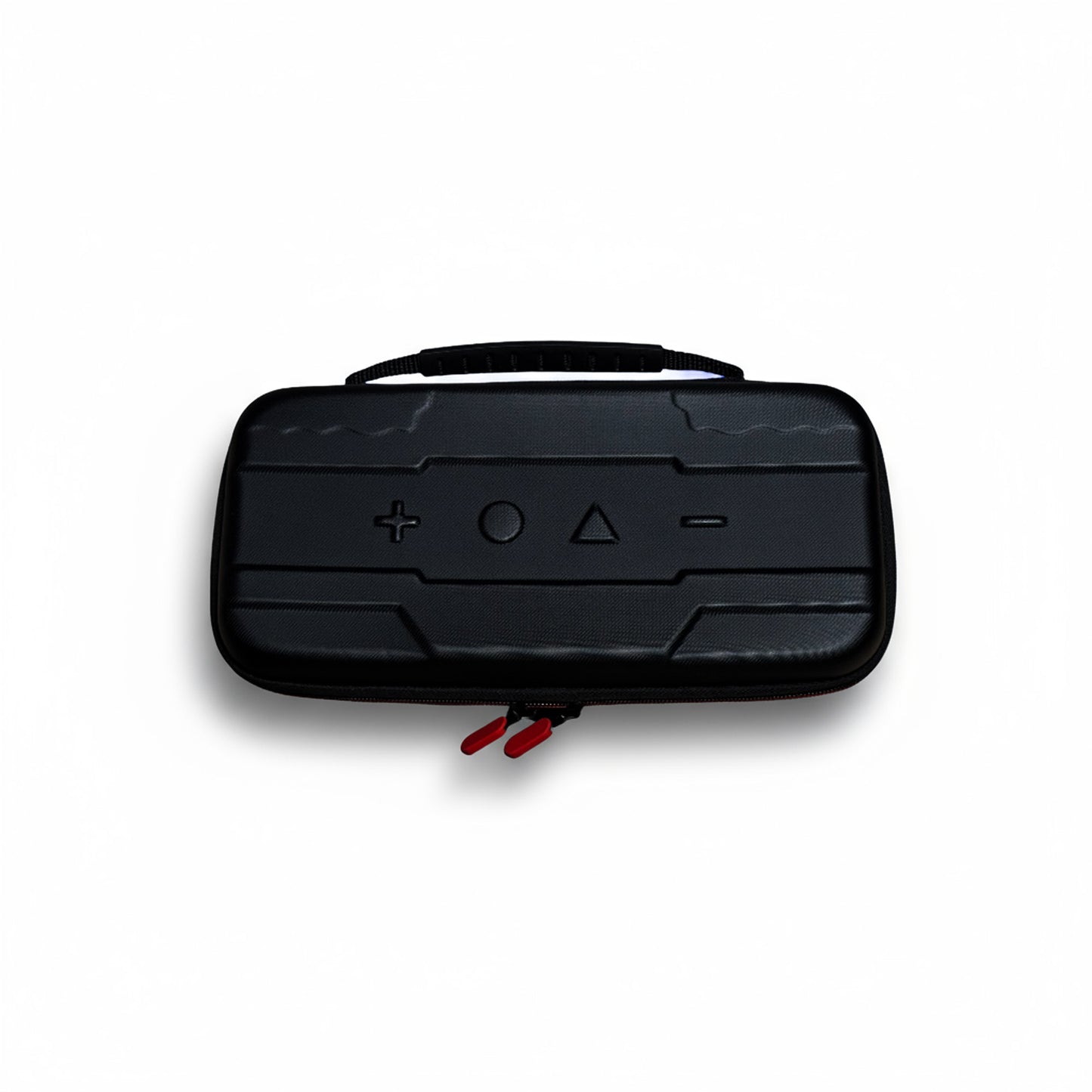Clutch or Cooked Gaming Gear Nintendo Switch 2 black and red hard shell travel case front view with controller symbols.